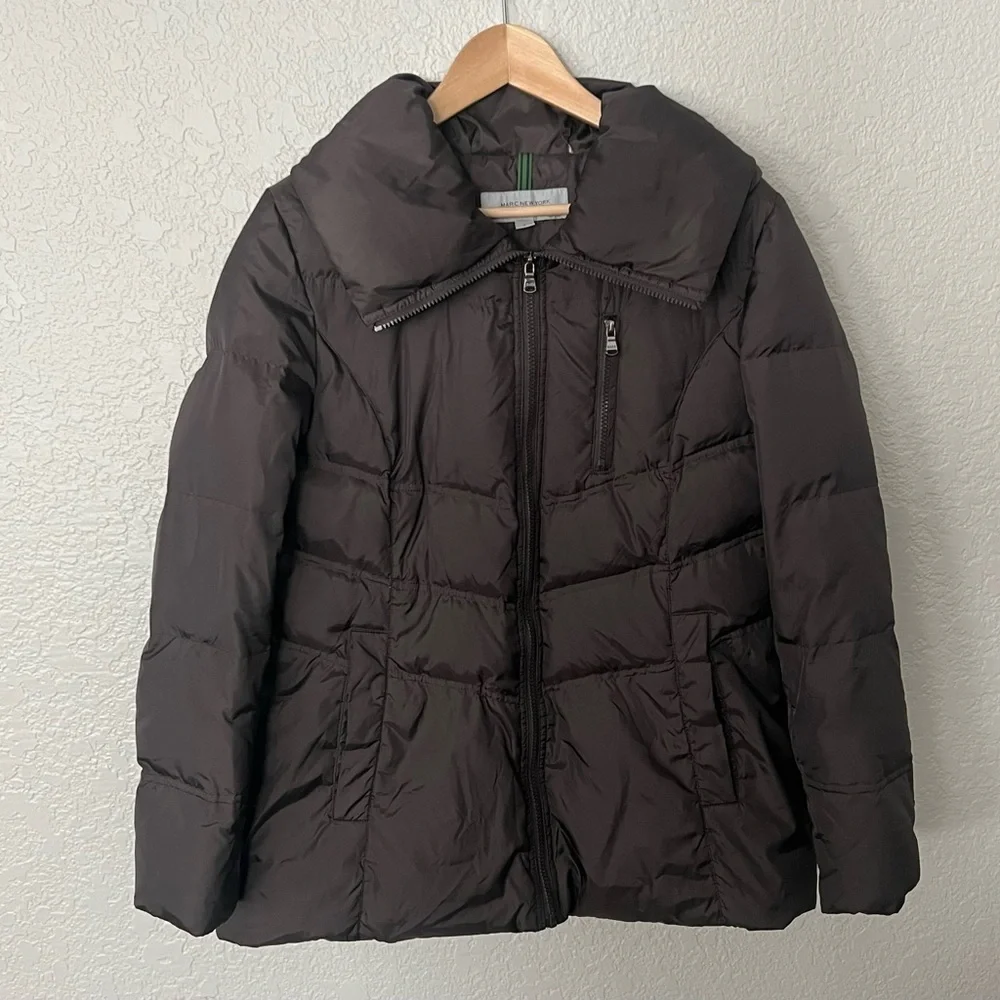 Marc New York Andrew Marc Grey Brown Down Puffer Jacket Size Medium Large